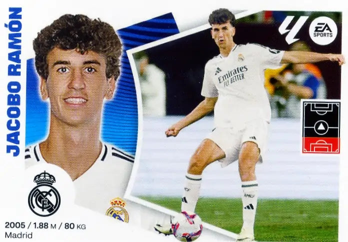 Liga Este-2024-25-Panini-Cromo Trading Card Fútbol- Jacobo Ramón- Real Madrid -9B-Básico