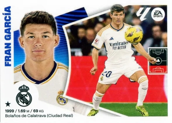 Liga Este-2024-25-Panini-Cromo Trading Card Fútbol- Fran García- Real Madrid -10B-Básico