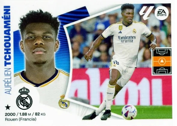 Liga Este-2024-25-Panini-Cromo Trading Card Fútbol- Tchouaméni- Real Madrid -11-Básico