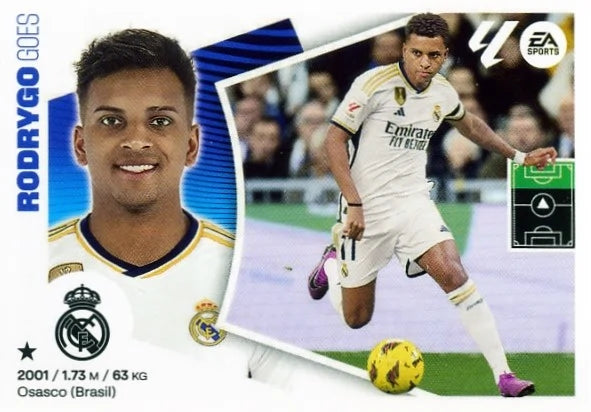 Liga Este-2024-25-Panini-Cromo Trading Card Fútbol- Rodrygo- Real Madrid -20-Básico