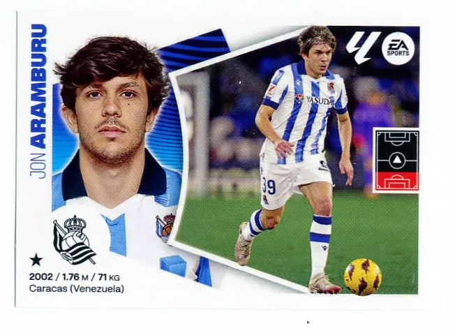 Liga Este-2024-25-Panini-Cromo Trading Card Fútbol- Aramburu- Real Sociedad-10B-Básico