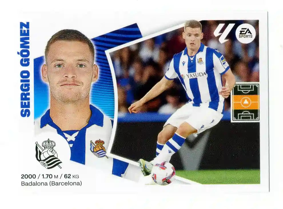 Liga Este-2024-25-Panini-Cromo Trading Card Fútbol- Sergio Gómez - Real Sociedad-13 Bis-Básico