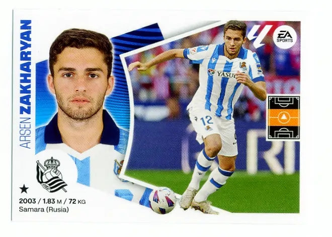Liga Este-2024-25-Panini-Cromo Trading Card Fútbol- Zakharyan- Real Sociedad-15-Básico