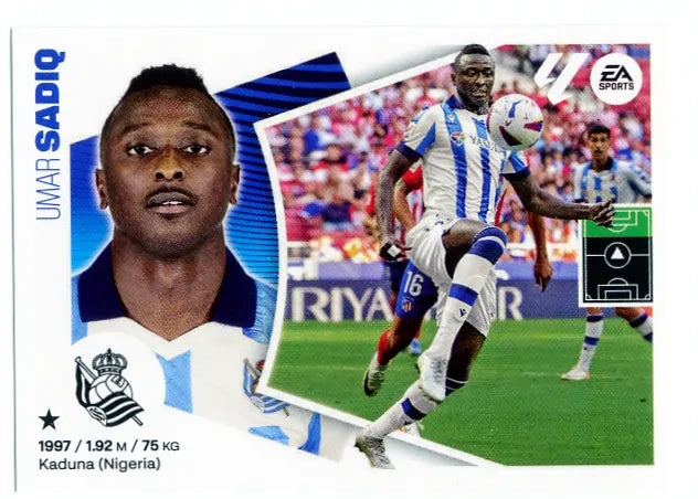 Liga Este-2024-25-Panini-Cromo Trading Card Fútbol- Sadiq- Real Sociedad-20A-Básico
