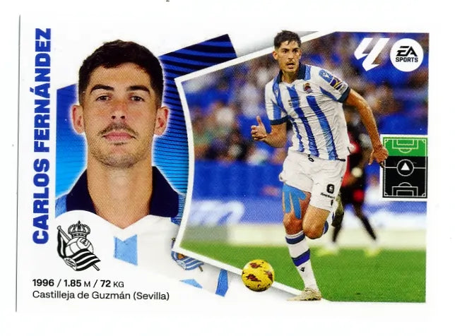 Liga Este-2024-25-Panini-Cromo Trading Card Fútbol- Carlos Fernández- Real Sociedad-20B-Básico