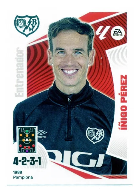 Liga Este-2024-25-Panini-Cromo Trading Card Fútbol- Íñigo Pérez - Rayo Vallecano-2-Básico
