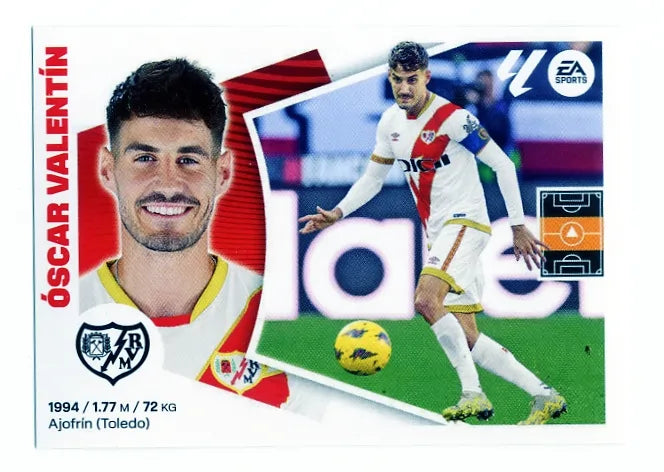 Liga Este-2024-25-Panini-Cromo Trading Card Fútbol- Óscar Valentín- Rayo Vallecano-11-Básico