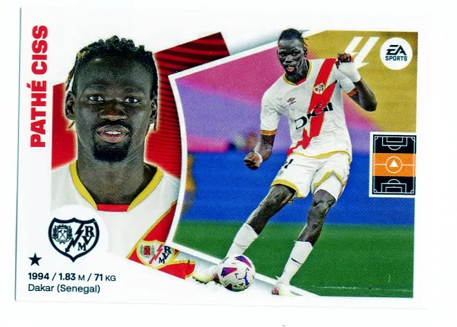 Liga Este-2024-25-Panini-Cromo Trading Card Fútbol- Pathé Ciss- Rayo Vallecano-12-Básico