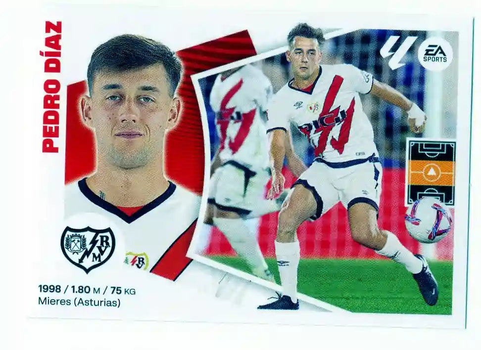 Liga Este-2024-25-Panini-Cromo Trading Card Fútbol- Pedro Díaz - Rayo Vallecano-14 Bis-Básico