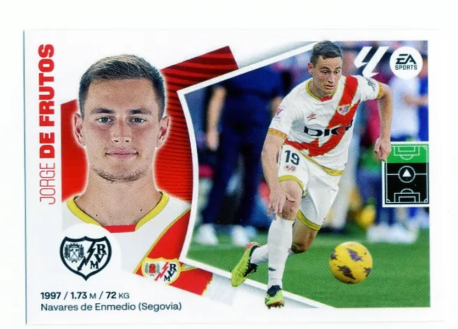 Liga Este-2024-25-Panini-Cromo Trading Card Fútbol- De Frutos- Rayo Vallecano-17-Básico