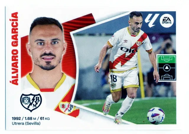 Liga Este-2024-25-Panini-Cromo Trading Card Fútbol- Álvaro García- Rayo Vallecano-20-Básico