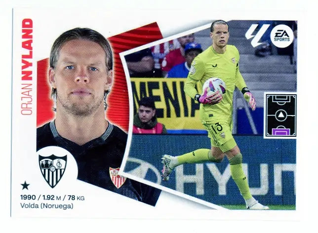 Liga Este-2024-25-Panini-Cromo Trading Card Fútbol- Nyland- Sevilla-3-Básico