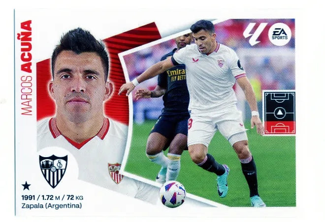 Liga Este-2024-25-Panini-Cromo Trading Card Fútbol- Acuña- Sevilla-12-Básico