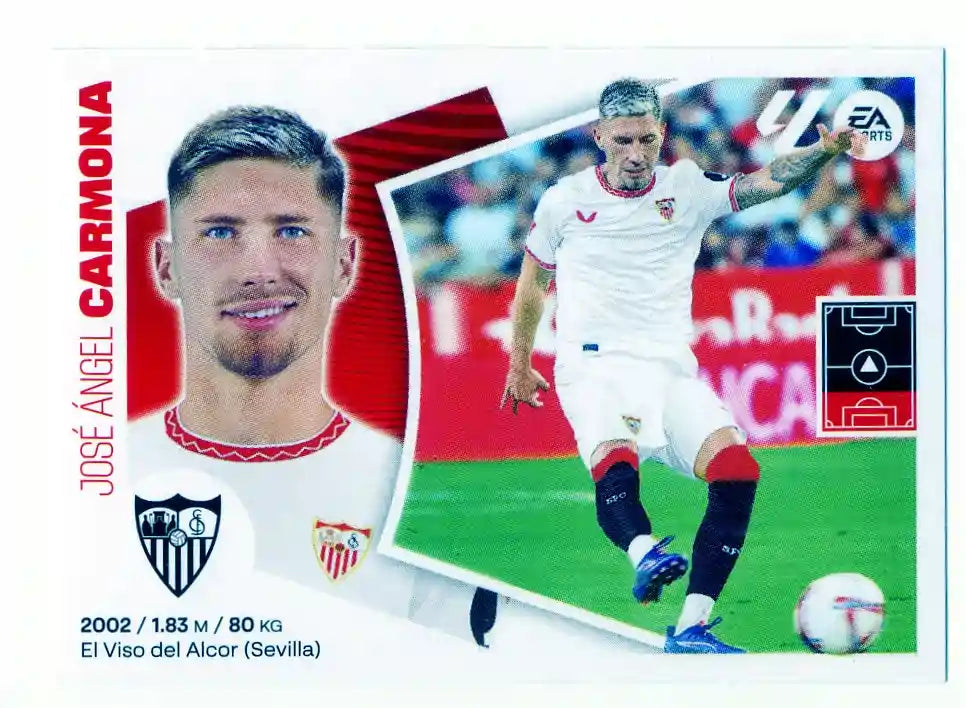 Liga Este-2024-25-Panini-Cromo Trading Card Fútbol- Carmona - Sevilla-12 Bis-Básico