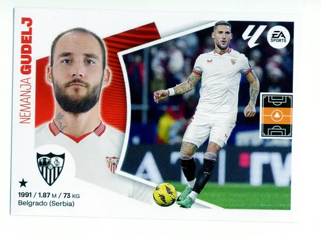 Liga Este-2024-25-Panini-Cromo Trading Card Fútbol- Gudelj- Sevilla-14-Básico