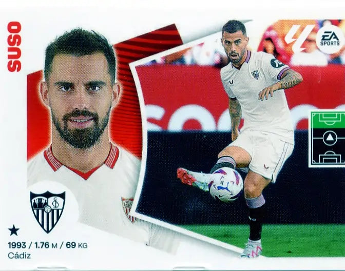 Liga Este-2024-25-Panini-Cromo Trading Card Fútbol- Suso - Sevilla-17 Bis-Básico