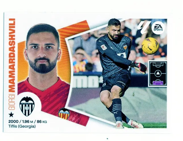 Liga Este-2024-25-Panini-Cromo Trading Card Fútbol- Mamardashvili- Valencia-3-Básico