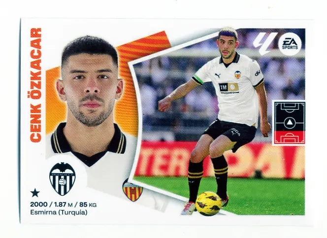 Liga Este-2024-25-Panini-Cromo Trading Card Fútbol- Cenk Özkacar- Valencia-7A-Básico