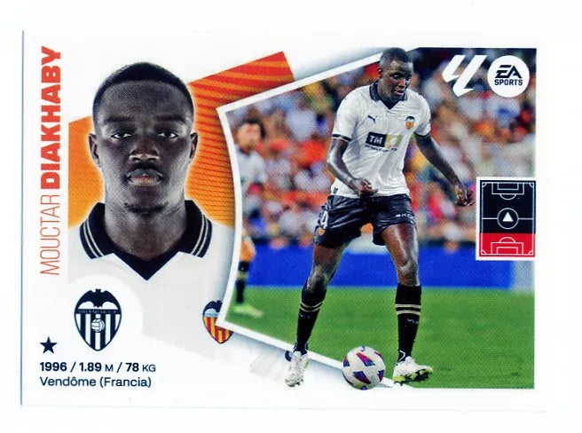 Liga Este-2024-25-Panini-Cromo Trading Card Fútbol- Diakhaby- Valencia-8-Básico
