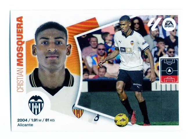 Liga Este-2024-25-Panini-Cromo Trading Card Fútbol- Mosquera- Valencia-9A-Básico