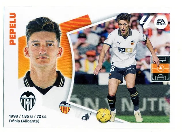 Liga Este-2024-25-Panini-Cromo Trading Card Fútbol- Pepelu- Valencia-12-Básico