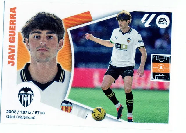 Liga Este-2024-25-Panini-Cromo Trading Card Fútbol- Javi Guerra- Valencia-13-Básico