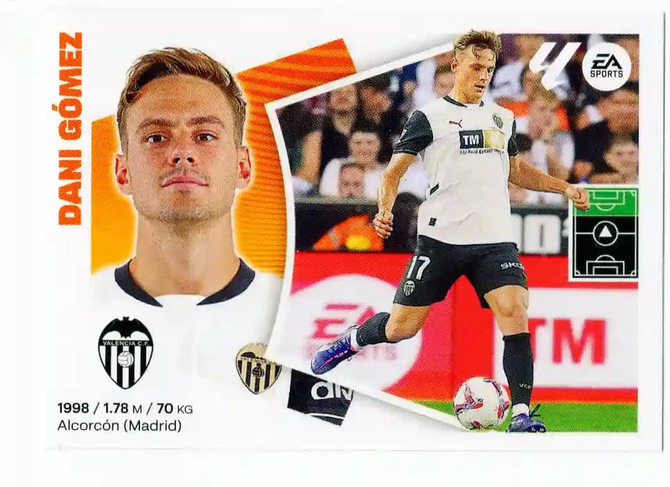 Liga Este-2024-25-Panini-Cromo Trading Card Fútbol- Dani Gómez- Valencia-15-Básico