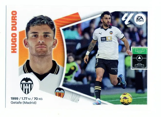 Liga Este-2024-25-Panini-Cromo Trading Card Fútbol- Hugo Duro- Valencia-20-Básico