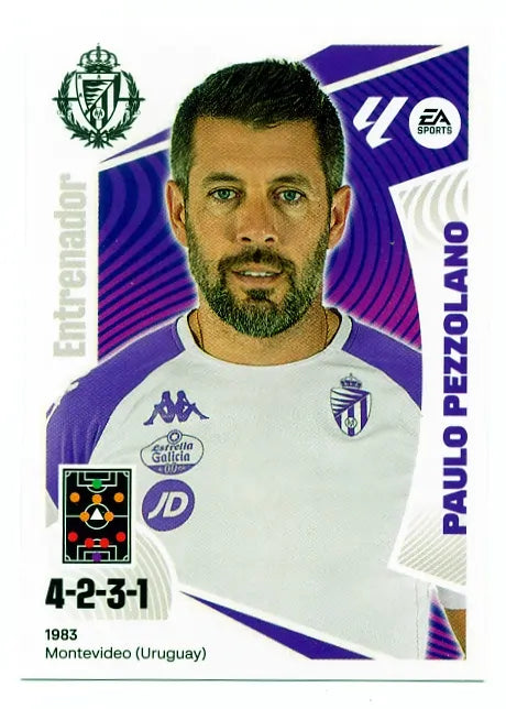 Liga Este-2024-25-Panini-Cromo Trading Card Fútbol- Paulo Pezzolano -Valladolid-2-Básico
