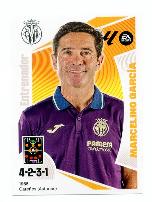 Liga Este-2024-25-Panini-Cromo Trading Card Fútbol- Marcelino García - Villarreal-2-Básico