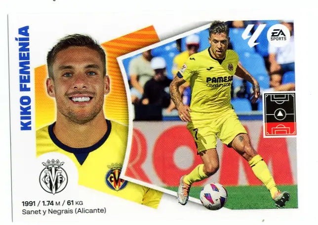 Liga Este-2024-25-Panini-Cromo Trading Card Fútbol- Kiko Femenía- Villarreal-6-Básico