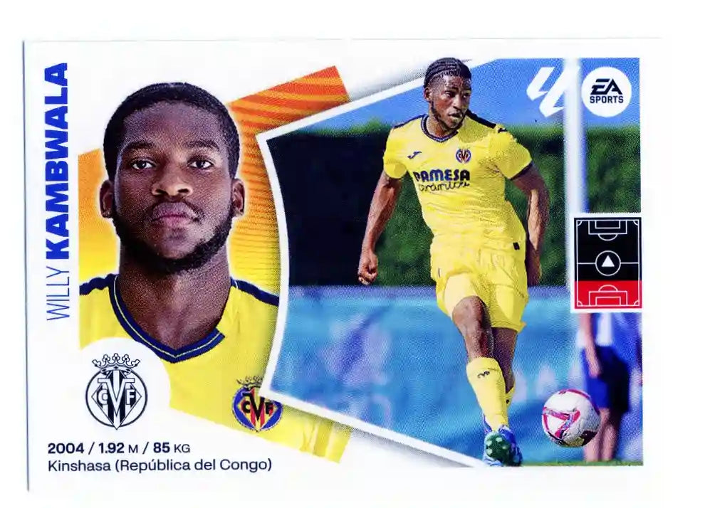 Liga Este-2024-25-Panini-Cromo Trading Card Fútbol- Kambwala - Villarreal-7 Bis-Básico