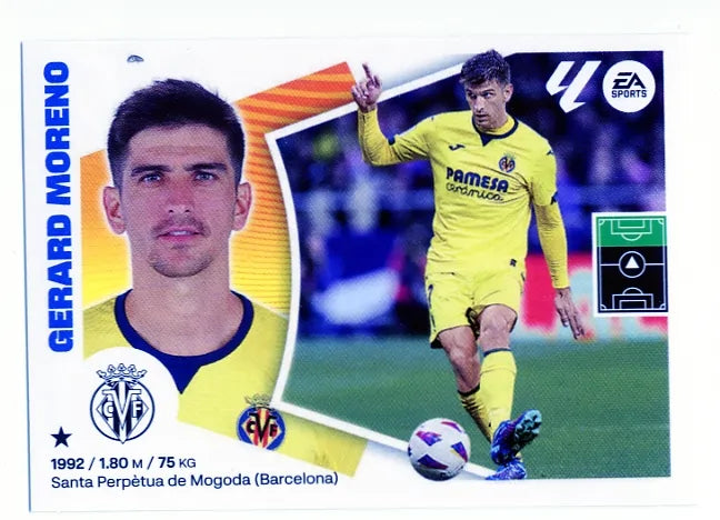 Liga Este-2024-25-Panini-Cromo Trading Card Fútbol- Gerard Moreno- Villarreal-19-Básico