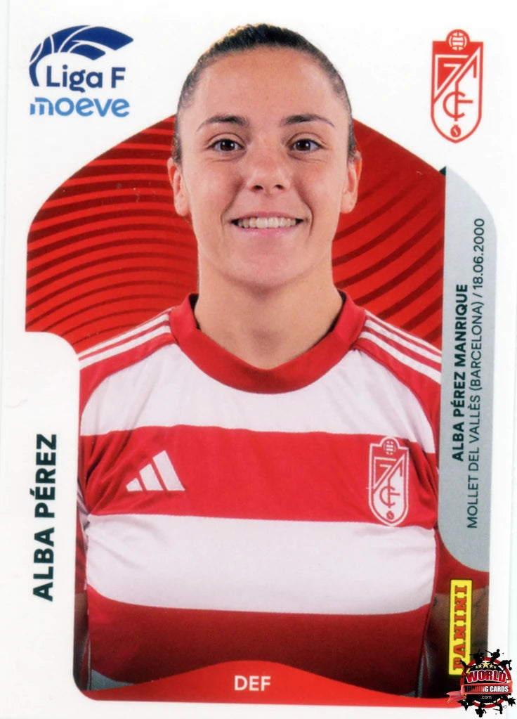 Cromo Trading Card Fútbol-Alba Pérez-Granada CF-Panini Liga F Moeve 2025-2026-209-Basico