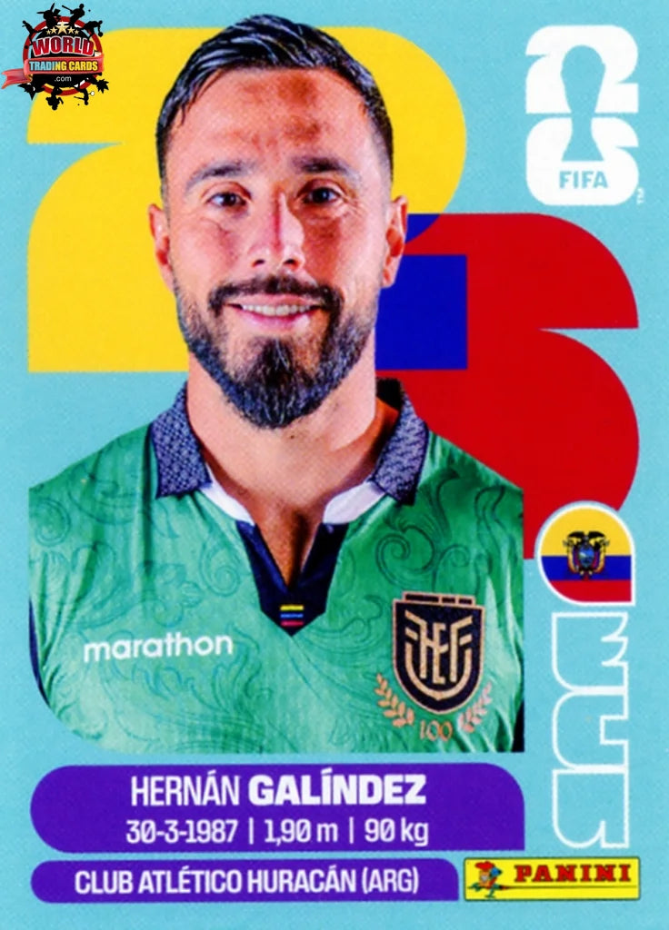 #ECU002 | Panini | Fifa World Cup Stickers | 2026 | Hernán Galíndez | Ecuador | Base - International version