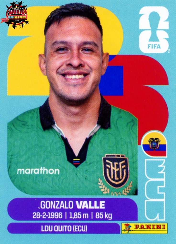 #ECU003 | Panini | FIFA World Cup Stickers | 2026 | Gonzalo Valle | Ecuador | Base
