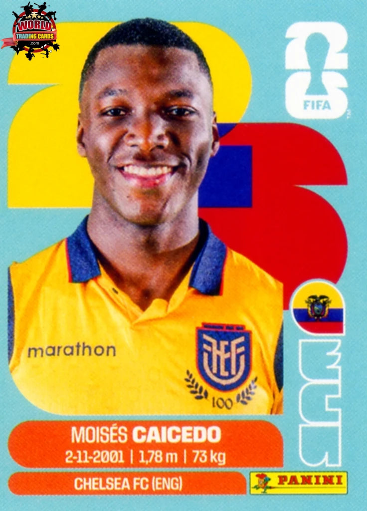 #ECU009 | Panini | Fifa World Cup Stickers | 2026 | Moises Caicedo | Ecuador | Base - International version