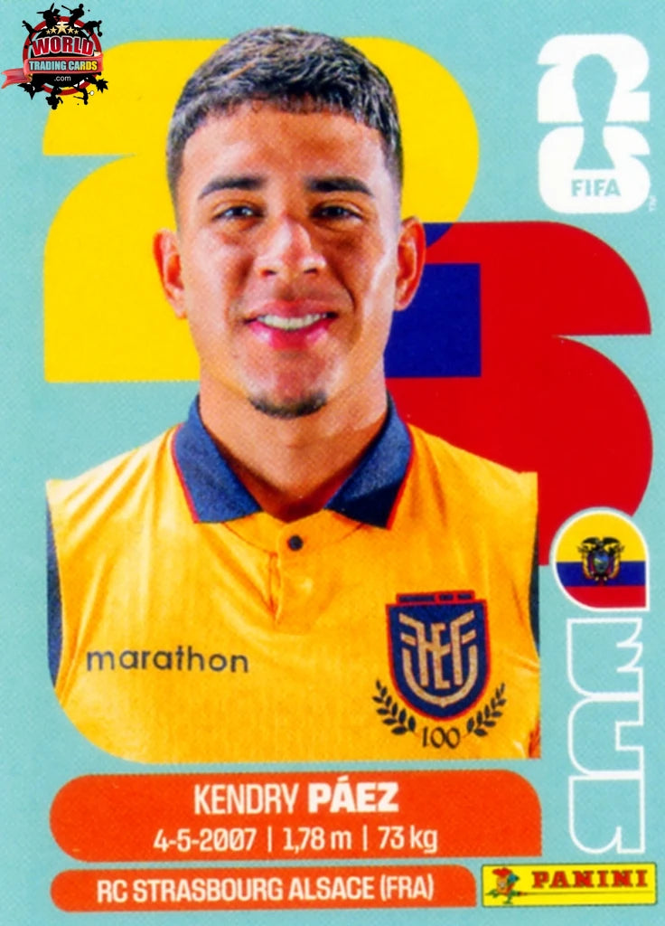 #ECU011 | Panini | Fifa World Cup Stickers | 2026 | Kendry Paez | Ecuador | Base - International version