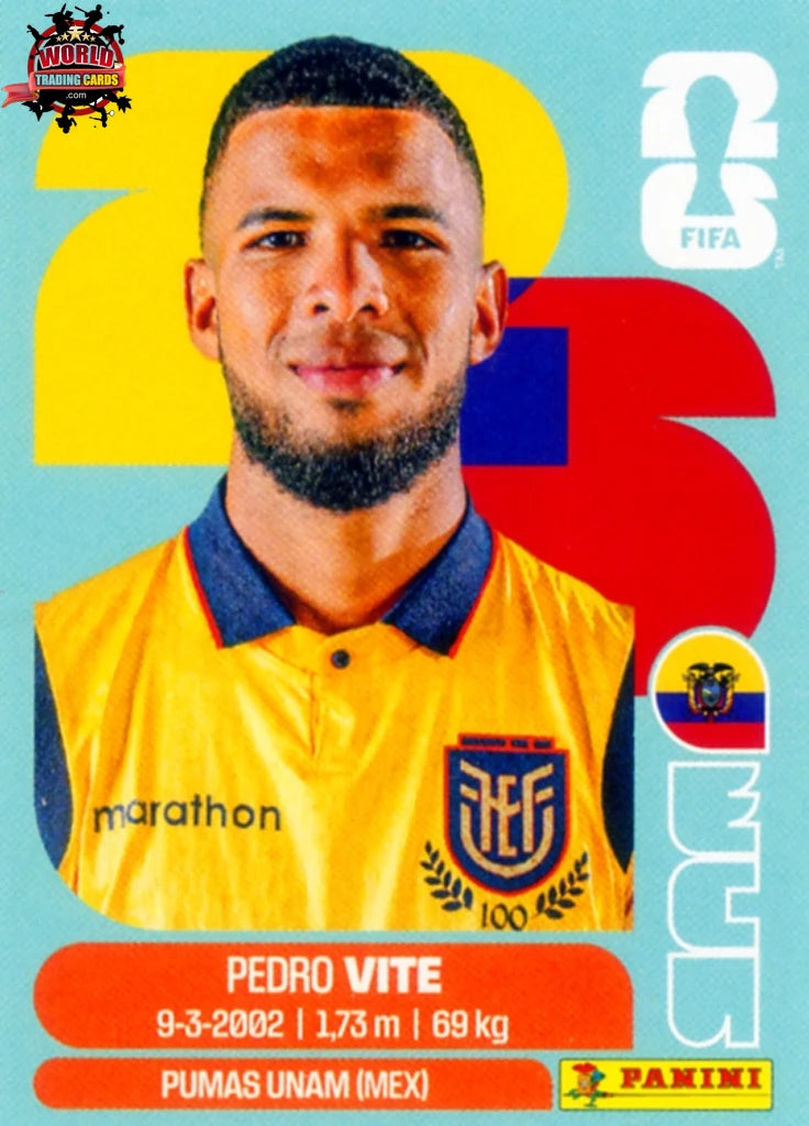 #ECU012 | Panini | Fifa World Cup Stickers | 2026 | Pedro Vite | Ecuador | Base - International version