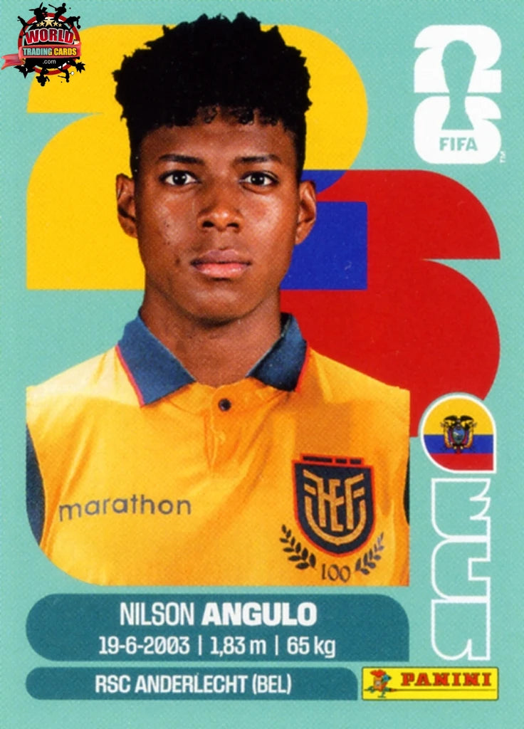 Soccer Trading Card-Nilson Angulo-Ecuador-Panini Fifa World Cup