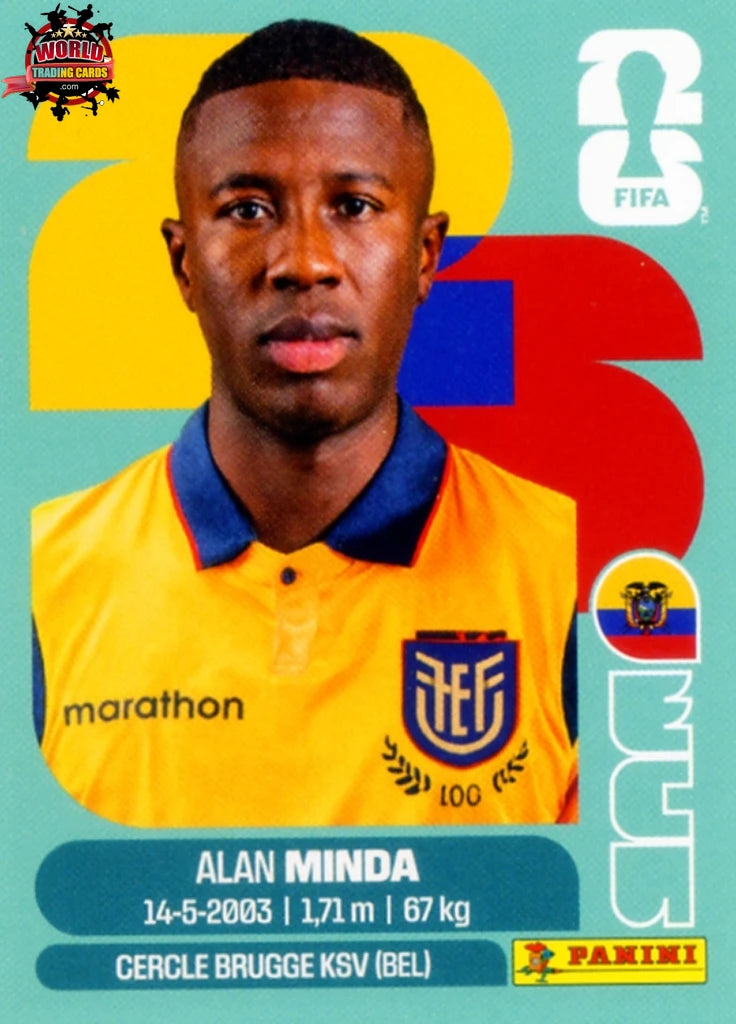 #ECU018 | Panini | Fifa World Cup Stickers | 2026 | Alan Minda | Ecuador | Base - International version