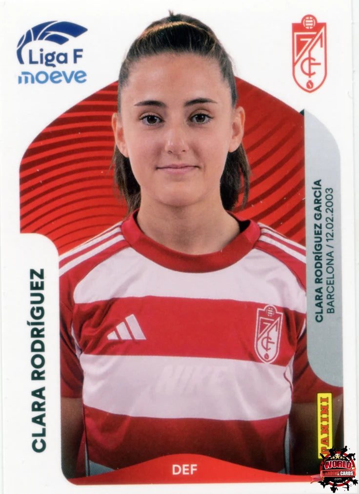Cromo Trading Card Fútbol-Clara Rodríguez-Granada CF-Panini Liga F Moeve 2025-2026-210 A -Basico