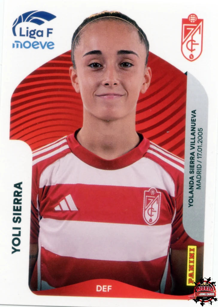 Cromo Trading Card Fútbol-Yoli Sierra-Granada CF-Panini Liga F Moeve 2025-2026-210 B -Basico