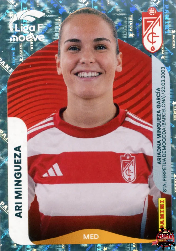 Cromo Trading Card Fútbol-Ari Mingueza-Granada CF-Panini Liga F Moeve 2025-2026-212-Brillante