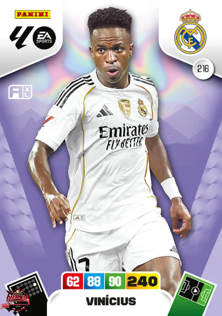 Cromo Trading Card Fútbol-Vinicius-Real Madrid-Panini Adrenalyn XL