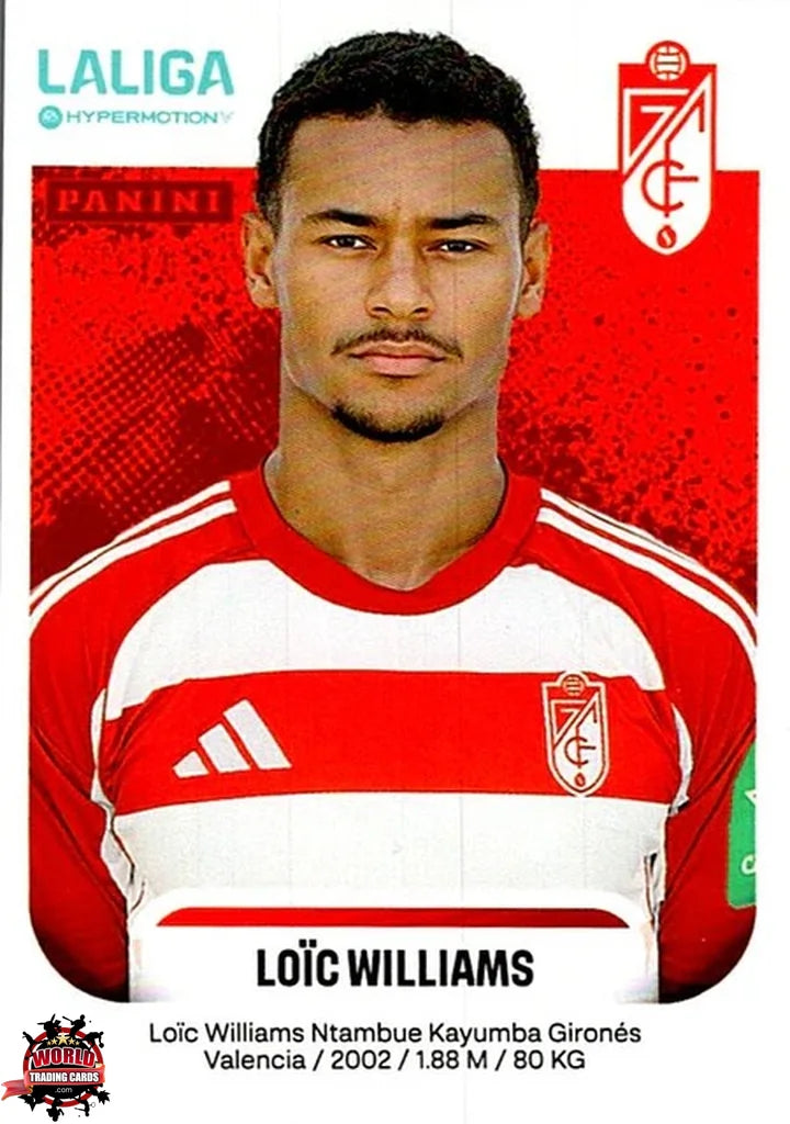 Cromo Trading Card Fútbol-Loïc Williams-Granada CF-Panini La Liga HypermotionV 2025-2026-218-Basico