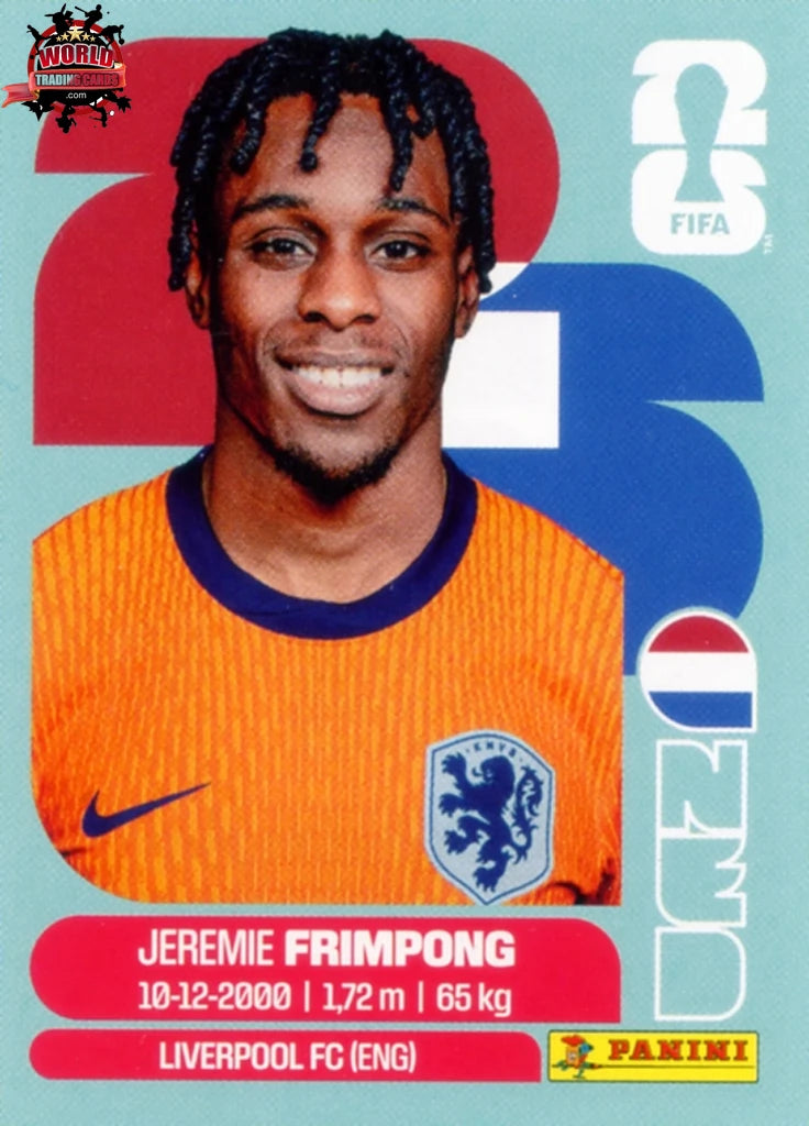#NED008 | Panini | Fifa World Cup Stickers | 2026 | Jeremie Frimpong | Netherlands | Base