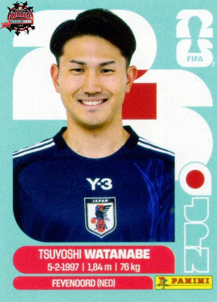 FIFA WORLD CUP koriajapan 大会のペナント Football Trading Card-Tsuyoshi Watanabe-Japan-Panini Fifa World