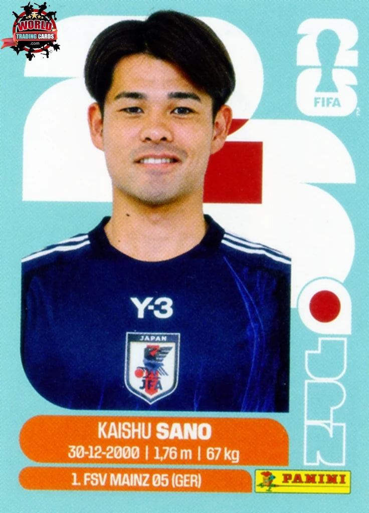 #JPN008 | Panini | Fifa World Cup Stickers | 2026 | Kaishu Sano | Japan | Base - International version
