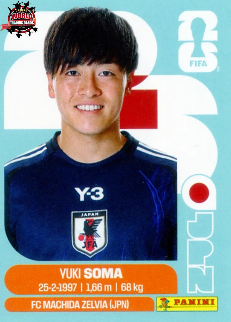 SOMA様 Soccer Trading Card-Yuki Soma-Japan-Panini Fifa World Cup Stickers
